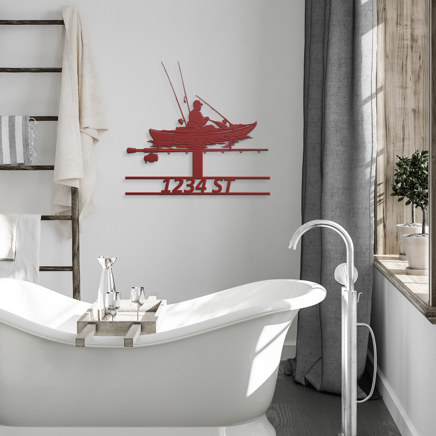 Kayak_street_sign_metal_signs_Red_Modern_Bathroom_Mockup.png