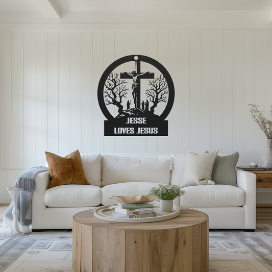 Christianity Metal Sign (Loves Jesus)
