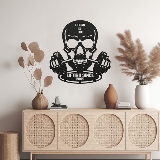 Gym Metal Sign (Skele Lift)