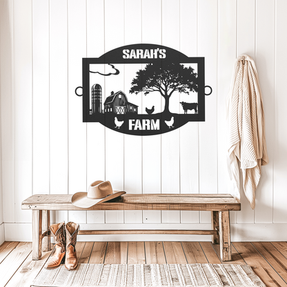 Farming Metal Sign (Oak Barn)