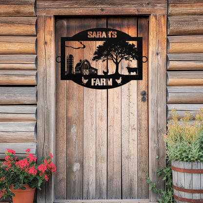 Farming Metal Sign (Oak Barn)